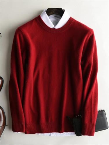 Men's 100% Cashmere Knitted Pullover Winter Warm Round Neck Sweater2