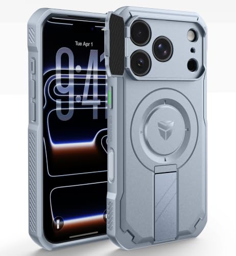 Dexnor iPhone 18 Pro/17 Pro �p�P�[�X [MagSafe�Ή�] - ���C�g�u���[ | �J�����J�o�[�A�L�b�N�X�^���h�A�J�����R���g���[���L���v�`���[�{�^���A���ȑϏՌ��ی�J�o�[�A�}�O�l�b�g���o���p�[�P�[�X�A�ی�t�B�����Ȃ�