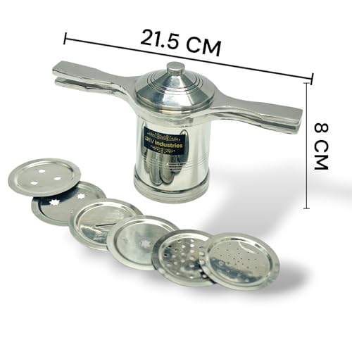 Image of Stainless Steel Press Sev Sancha Machine /Press Muruku Maker /Dab sev Sancha with 6 Jali.