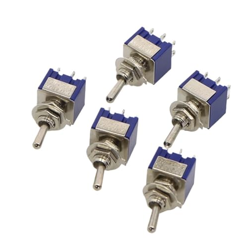 Interruptor de palanca DPDT ON-OFF-ON miniatura de 3 posiciones pack de 5 unidades 3