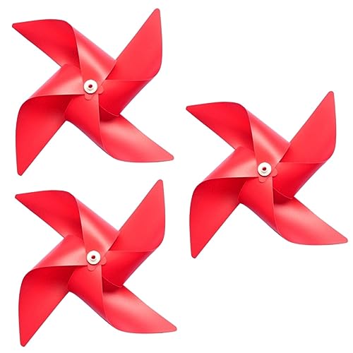 MAGICLULU 30 Stück Teiliges Windrädchen aus Kunststoff Rot Drehbare Garten und Party Dekoration Wetterfestes Pinwheel für Außenbereich für Camping und Festgestaltung