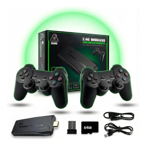Game Stick Retrô 4K 64gb Original Versão Atualizada - 20 Mil Jogos Com 2 Controles Sem Fio - Smart Video game TV Stick - Game pendrive