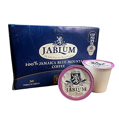Jablum Jamaica Blue Mountain Single Serve Coffee Pods for K Cup Brewers 2.0, 12 Count
