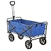 Mac Sports Heavy Duty Steel Frame Collapsible Folding 150 Pound Capacity Outdoor Camping Garden Utility Wagon Yard Cart, Blue