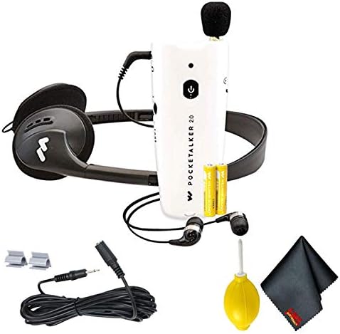Williams Sound Pocketalker 2.0 Personal Amplifier Base Bundle - Includes - Cleaning Kit with 6AVE Electronics Micro-Fiber Cloth