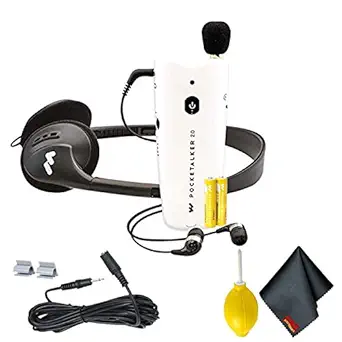 Williams Sound Pocketalker 2.0 Personal Amplifier Base Bundle - Includes - Cleaning Kit with 6AVE Electronics Micro-Fiber Cloth