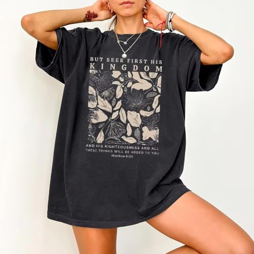 Wildflowers Shirt for Women Oversized Vintage Floral T Shirts Inspirational Graphic Tees Summer Casual Loose Beach Tops2