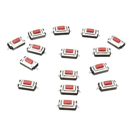 10X MICRO INTERRUTTORE a Pulsante Rosso SMD 4Pin 6.2x6.2x3.1 mm Switch PCB EUR 1,50 - IT