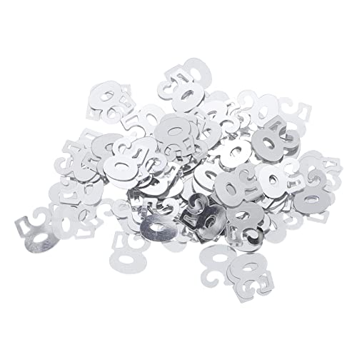 SHOWERORO Confeti de Aniversario para Esparcir Adornos Redondos de Lentejuelas para Mesa 50 Unidades de Confeti con Números