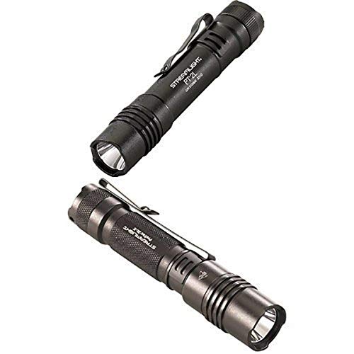 Streamlight ProTac 2L 350 Lumen Professional Flashlight with High/Low/Strobe w/ 2 x CR123A Batteries and ProTac 2L-X 500 lm Professional Tactical Flashlight, Black