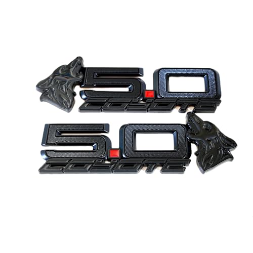 Image of S650 Style Coyote 5.0 inch Fender Badges (Pair) (Blackout)