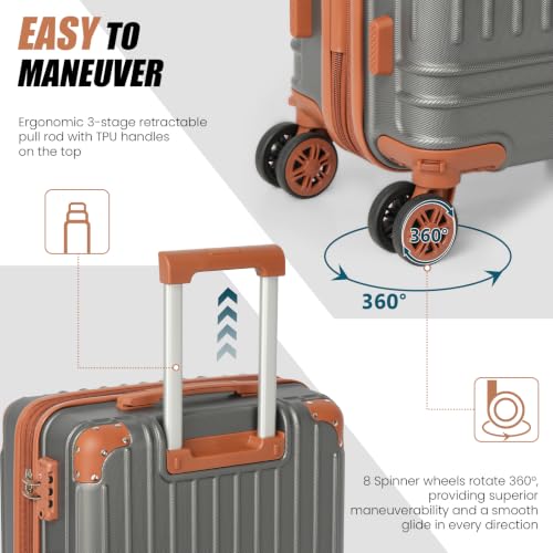 Image of KUNEL Luggage Sets 5 Piece, Hardshell Expandable Suitcase, 20 /24 /28inch
