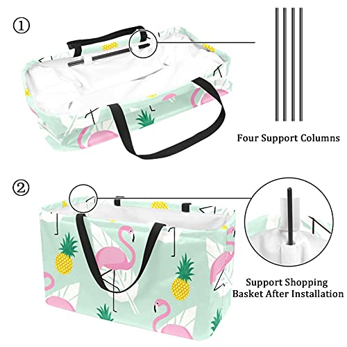 Panier de courses lavable avec fond renforcé rigide et structure pliable durable - 4