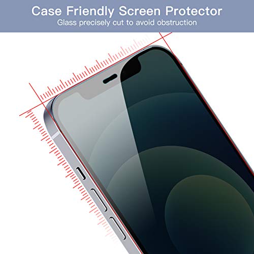 41f8Kq8qjbL Peafowl Compatible with iPhone 12 Pro Max Screen Protector, 2 Pack Privacy Tempered-Glass Screen Protector + 2 HD Tempered Glass Camera Lens Protector+ Film set - Image 7