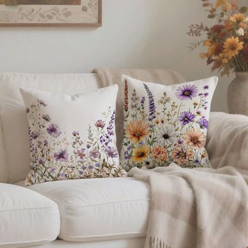 Housse coussin 60x60cm vintage lin imperméable pour canapé salon - 4