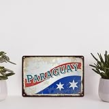 Paraguay-Flagge, Vintage, lustiges Plakette, Poster, 