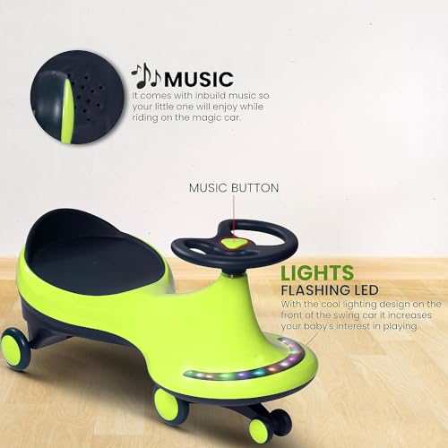 Image of Super Smooth Musical with Lights Plasma car Ride On for Kids, Baby Car, Ride On Magic Car for Kids 2 to 8 Years Boys Girls (Green)