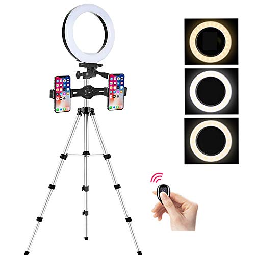 Ringlicht Stativ Handy Fernbedienung, 8 Zoll Live Licht Ringleuchte Live Licht für schöne Fotos oder Videosschooting LED Selfie Ringlicht110cm