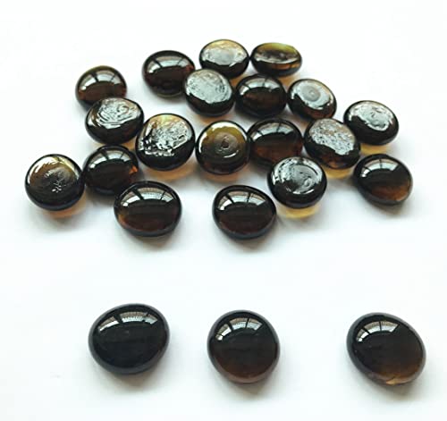 Blue Feather Products, Inc. Flat Pebbles Marbles, 3 Lbs Glass Gems Stone for Vase Fillers, Wedding Table Scatter, Aquarium Fillers Decor, Party Decoration, Crystal Rocks (Approx 300 pcs Amber)