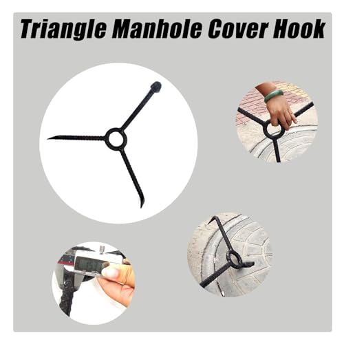 Extractor de tapas de alcantarilla IBOWZ de acero al carbono de 58 pulgadas con mango triangular 8
