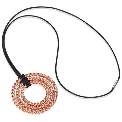 nitaru Tensor Rings Copper, 3 Ring Cubit Tensor Pendant, Tensor Rings Set Trio Ra-Mu Viking Sacred Continent Cubit 404Mhz, 443Mhz, 68Mhz Amulet Pendant Energizing Necklace Copper Torus Energy Cover