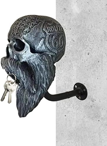 Skull Helmets Holder | Removable Skull Helmets Rack with Hook | Decorative Skull Helmets Rack Resin Crafts for Ghost Head Wall Decoration, Gift for Motorcycle Enthusiasts Proidl