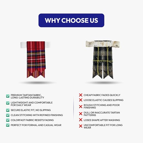 Image of Scottish Tartan Kilt Flashes with Elastic Adjusters