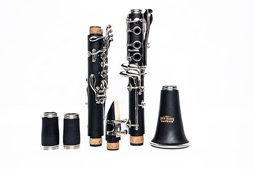 Image of GKW Professional Ebonite Bb Clarinet Set for Beginners & Intermediate Players, Silver-Plated Keys, Warm Clear Tone, Includes Hard Case, Musical Instrument for School Band