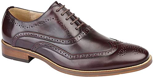Goor Hombre Zapatos Oxford Elegante Oficina Noche M9556 GB 6-14 - Rojo Sangre, 13 UK