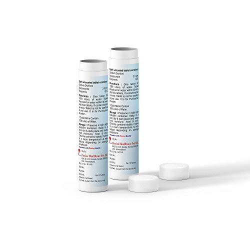 Image of 1000 Water Purification Tablets - Disinfectant tablet for Overhead and Underground Water Tank - 1 Tablet Purifies 1000 liters Water - Pack of 2, 24 Tablets