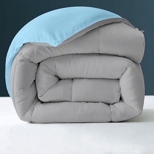 Image of Day Care - 500 GSM Hotel Quality-Down Alternative Reversible Comforter (90 inch x 100 inch Inches /228cm x 228cm) - Comforter Double Bed|Sky /Silver