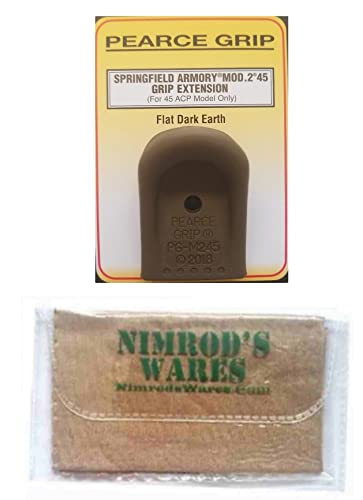 Nimrod's Wares Pearce Grip Springfield XD MOD 2 45 Grip Extension PG-M245FDE Bundle Microfiber Cloth - Nimrod's Wares