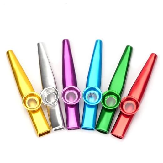 SUEIANNMN 6 Colors Kazoo Musical Instruments Aluminum Alloy Kazoo Sets with 6 Membrane Harmonica Musical Accompaniment for Guitar, Ukulele, Violin, Piano Keyboard