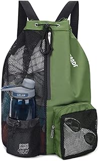 WANDF Swim Bag Mesh Drawstring Backpack with Wet Pocket for Swimming, Gym, and Workout Gear