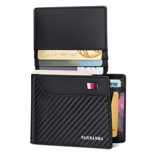 VANNANBA Carbon Fiber Wallet for Men-Real Leather RFID Blocking Bifold Stylish Wallet With 2 ID Windows by VANNANBA - Used condition - Image 7