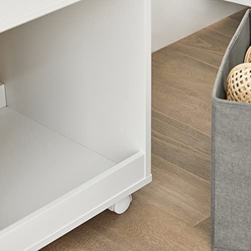 Haotian Kmb53-W, Mobile Children Kids Bookcase Book Shelf Toy Shelf Storage Display Shelf Rack With 2 Fabric Drawers #TOP4