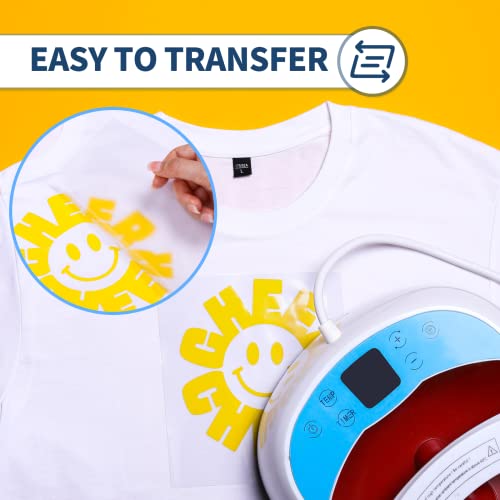 Yilnato Heat Transfer Vinyl White Htv Rolls - 12" X 8Ft White Htv Vinyl For Shirts, Iron On Vinyl For Cricut & Cameo - Easy To Cut & Weed For Heat Vinyl Design (White) #TOP2