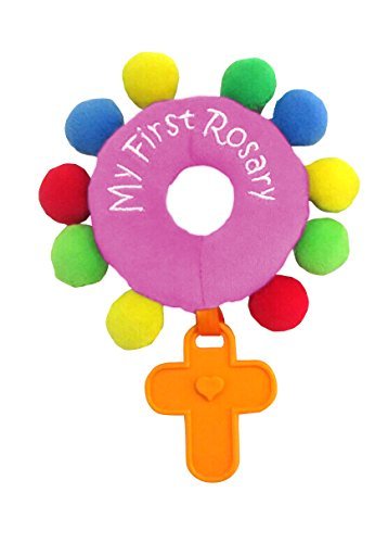 Baby Rosary "My First Rosary"™, Plush Rattle Bright Pink