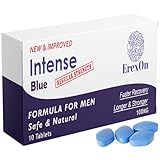 Intense Blue 10 Tablets - 100MG Herbal Supplement for Men - Strong Effect - Men's Health Support - Performance & Enhancement Tablets for Men - Korean Ginseng, Tribulus Terrestris