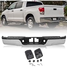 TUSDAR Rear Bumper Replacement For 2007-2013 Toyota Tundra Pickup Steel Step Pad Fleetside Back Bumper Assembly W/O Sensor Holes Chrome TO1103117Not suitable for Models with tow hitch