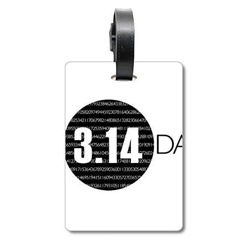 Étiquette d identification pour valise 3.14 Pi Day en acrylique avec boucle ajustable