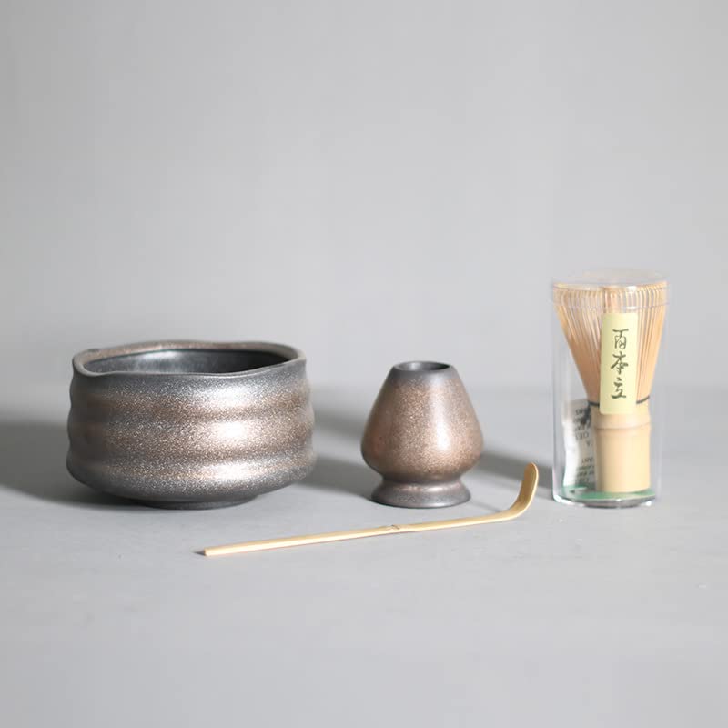 4 Pezzi Fatti a Mano per la casa Matcha Tea Set Tool Stand Kit Bowl Whisk Scoop Gift Ceremony Accessori Tradizionali Giapponesi