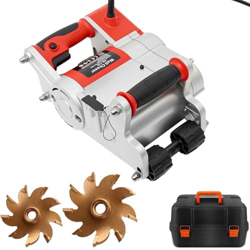 CUTANGELAR Scanalatrice Per Pareti In Calcestruzzo Con Sistem-a A Doppia Lama, Dotata Di Lame Da Taglio Da 25 Mm E 35 Mm. Ideale Per Lavorare Su Muri In Mattoni Rossi E Arenaria.(Red)