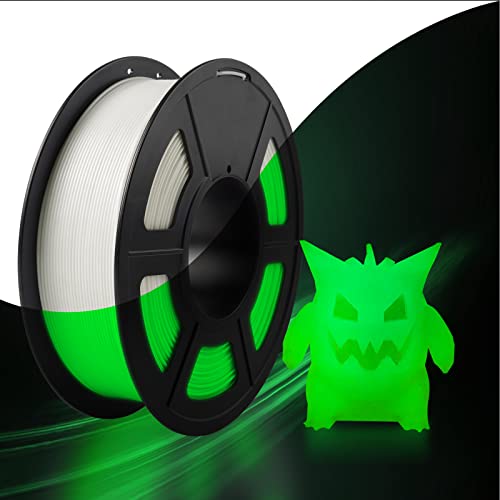 Image of SUNLU Glow in The Dark PLA Filament, Neatly Wound Luminous PLA 3D Printer Filament 1.75mm Dimensional Accuracy + /- 0.02mm, Fit Most FDM 3D Printers, 1kg Spool (2.2lbs), (White PLA, Glow Green)
