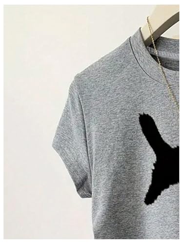 SweatyRocks Girl's Cute Cartoon Print Crewneck T Shirt Ruched Short Sleeve Summer Basic Tops3