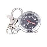 TOGEVAL Reloj de Bolsillo Clásico de Cuarzo Números Grandes, Esfera Grande Negra, Llavero Integrado, Aguja Luminosa para Lectura Nocturna, Adecuado para Hombres, y Uso Diario
