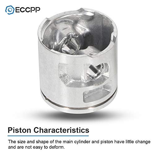 ECCPP 47mm Cylinder Head Piston Kit fit for Husqvarna 455 Rancher 455E 460 Husky Chainsaw Replaces 537 32 04 02 Piston Pin Rings Circlip Chainsaw Parts New