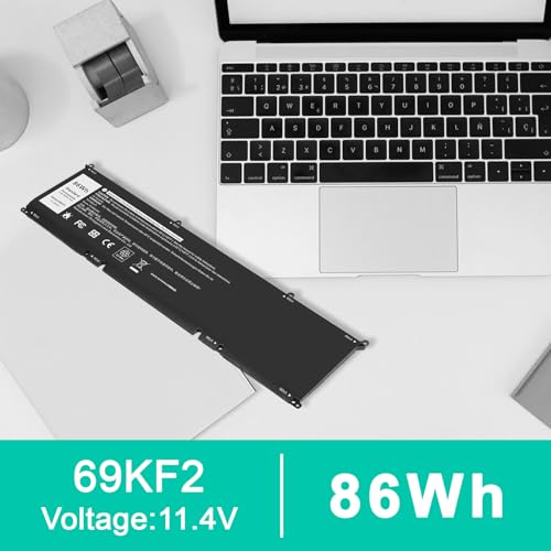 Image of 69KF2 6-Cell 86Wh 11.4V Battery Replacement for Dell XPS 15 9500 9510 9520 G15 5510 5511 5515 5520 5521 Precision G5 G7 G16 M15 R3 R4 R5 R6 R7 M17 R3 R4 Inspiron 7510 7610 7620 P87F P91F 8FCTC