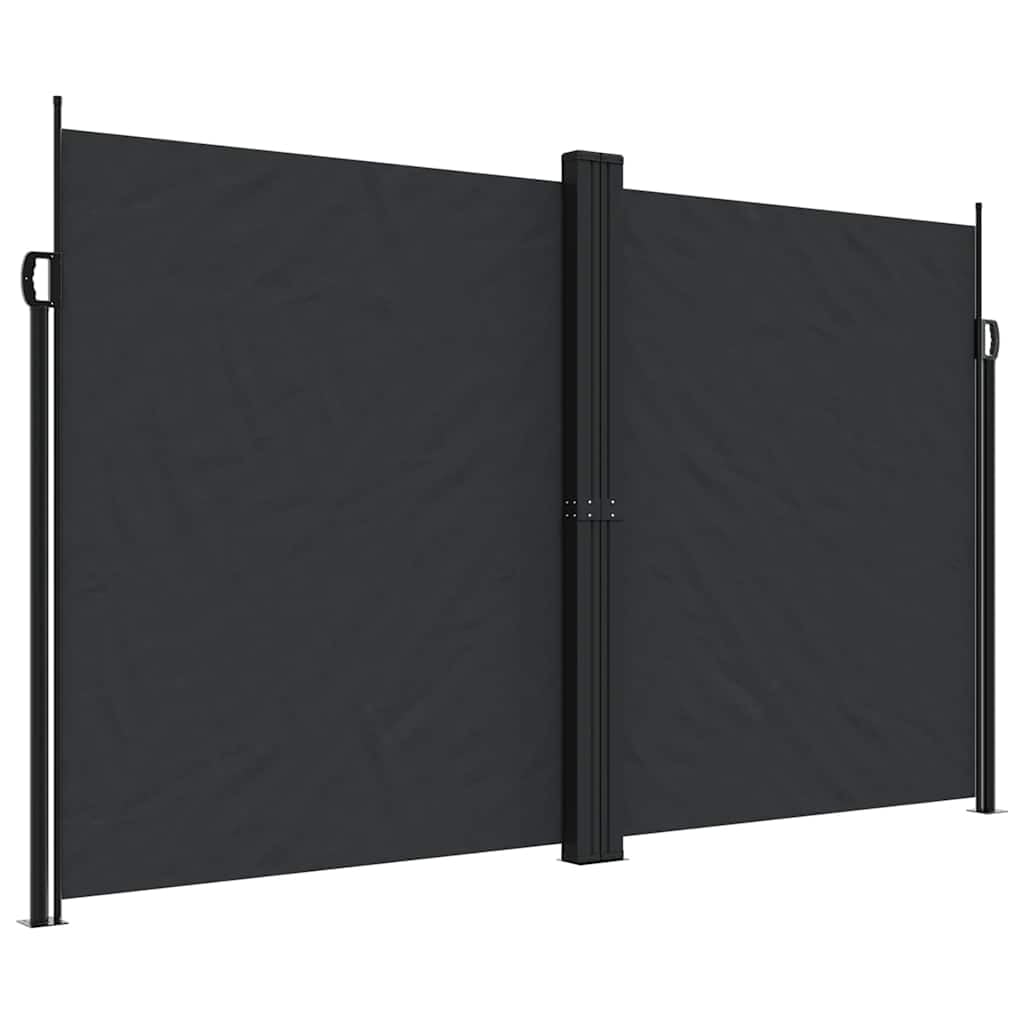 Auvent latéral rétractable noir 200x1200 cm protège du vent et isole la terrasse