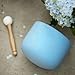 Hye-eun 8 Inch G Note Blue Colored Quartz Crystal Singing Bowl 432HZ Heart Chakra for Yoga Sound Healing Meditation with Carrying Case and Mallet